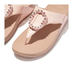 FitFlop LULU CRYSTAL-CIRCLET LEATHER TOE-POST SANDALS