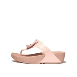 FitFlop LULU CRYSTAL-CIRCLET LEATHER TOE-POST SANDALS